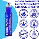CoolHead Max Roll On, Natural Peppermint Essential Oil Migrena Relief, Ból głowy Wsparcie Roller, Szybkie chłodzenie Comfort dla głowy, 3 Pack