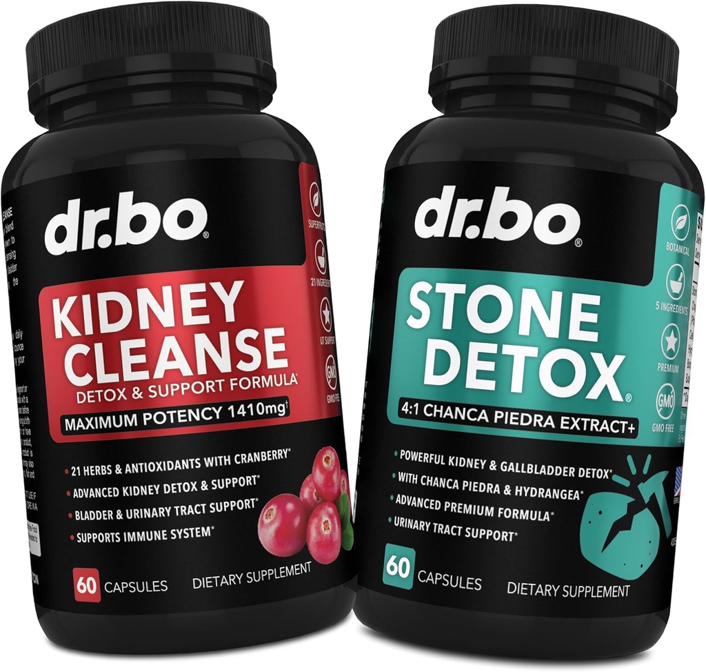 Nerki Cleanse & Stone Detox Supplement Supplement - Natural Cranberry, Juniper Berries, Buchu, Uva Ursi Extract, Stone Breaker Chanca Piedra - Wsparcie Nerki pęcherzyk żółciowy, Bladder & Trakt moczowy Zdrowie