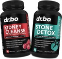 Nerki Cleanse & Stone Detox Supplement Supplement - Natural Cranberry, Juniper Berries, Buchu, Uva Ursi Extract, Stone Breaker Chanca Piedra - Wsparcie Nerki pęcherzyk żółciowy, Bladder & Trakt moczowy Zdrowie