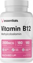 Bucked Up Witamina B12 2000mcg - Metylokobalamina, Essentials (180 Służenie, 180 Kapsułki)