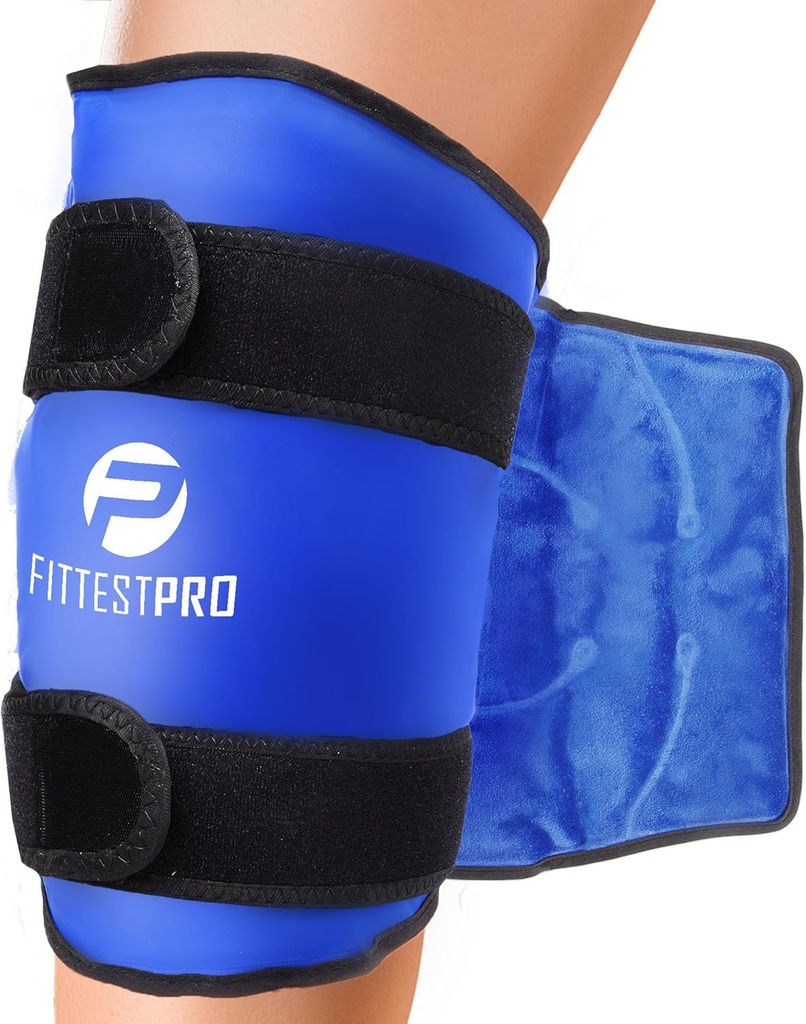 Fittest Pro Knee Ice Pack Wrap for Pain Relief, wielokrotnego użytku Hot and Cold Therapy Wrap for Opuchlizna, Odzysk i Terapia dla zapalenia stawów, Meniscus Tear i ACL