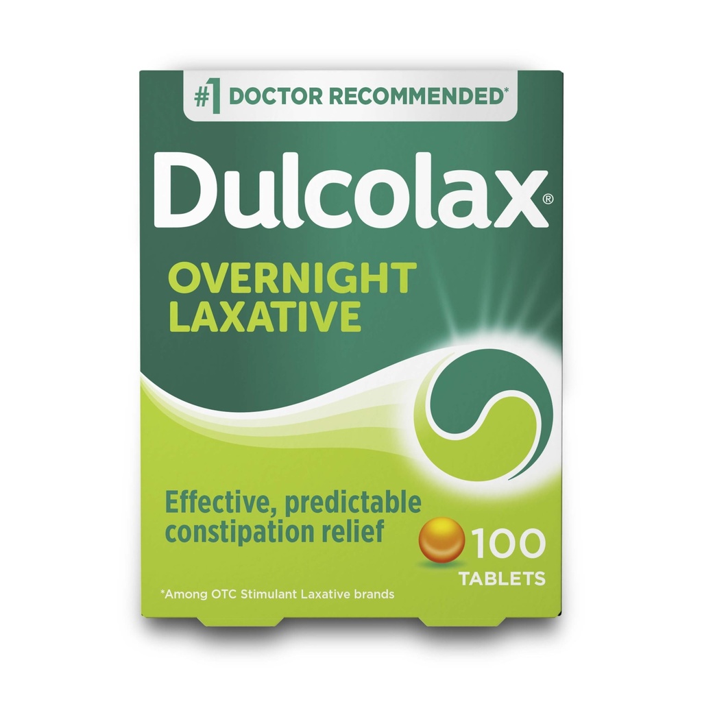 Dulcolax Stymulant Laxative Tablets, Przewidywalne i skuteczne zaparcia Relief, Relieves Straining & Bloating, Bisacodyl 5 mg, 100 Count