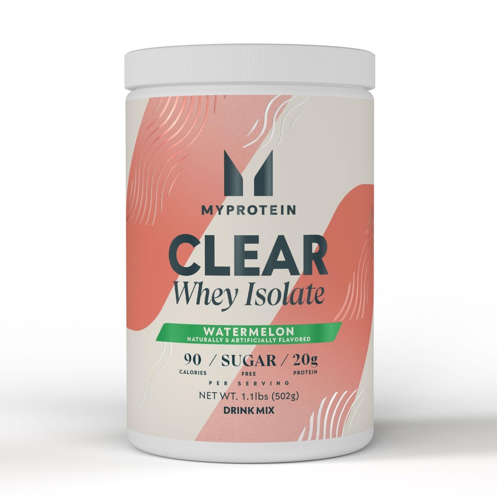 Myprotein Clear Serwatka Isolate Protein Powder, 1.1 Lb (20 Serw) Arbuz, 20 g Białko na serwowanie, Naturalny aromat napój, Codzienne spożycie białka dla najwyższej wydajności