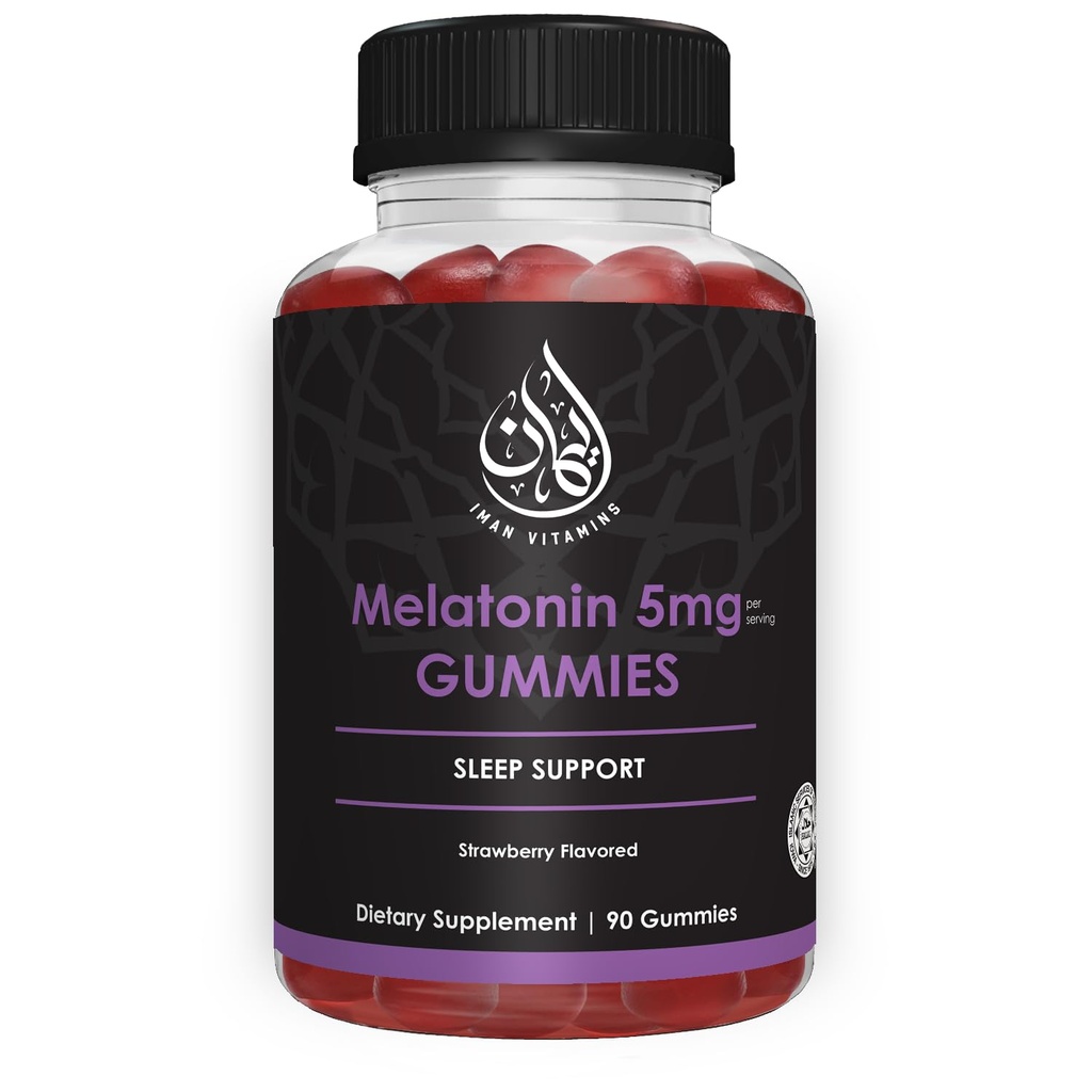 Halal Melatonina Gummie Yellow 124; 2,5 mg - 5 mg Yellow 124; Sleeping and Sleep Support Yellow 124; Natural, Vegetarian, Non-GMO, Gluten- Free, Gelatin- Free Xion124; for Ault, Men and Women Xion124; 45- 90 Servings