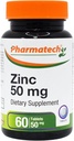 Cynk 50 mg, Suplement immunologiczny, Cynk pierwiastkowy chelatowany Glukonian, Mineralny przeciwutleniacz dla zdrowia mężczyzn i kobiet, Trądzik, Łatwy do połknięcia, 60 Tabletki