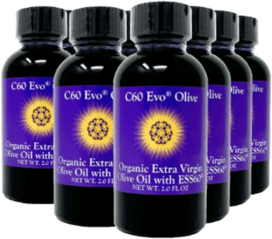 All- Natural Edible Oil, Mini Oil Case z Pure C60 ESS60, Wsparcie immunologiczne i Joint Support Supplement, Zestaw 12, 2 oz