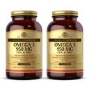 Solgar Triple Strength Omega 3 950 mg - 100 Softgels, Pack of 2 - Wsparcie Joint & Skin Health - Non-GMO, Gluten Free, Dairy Free - 200 Razem Sługi