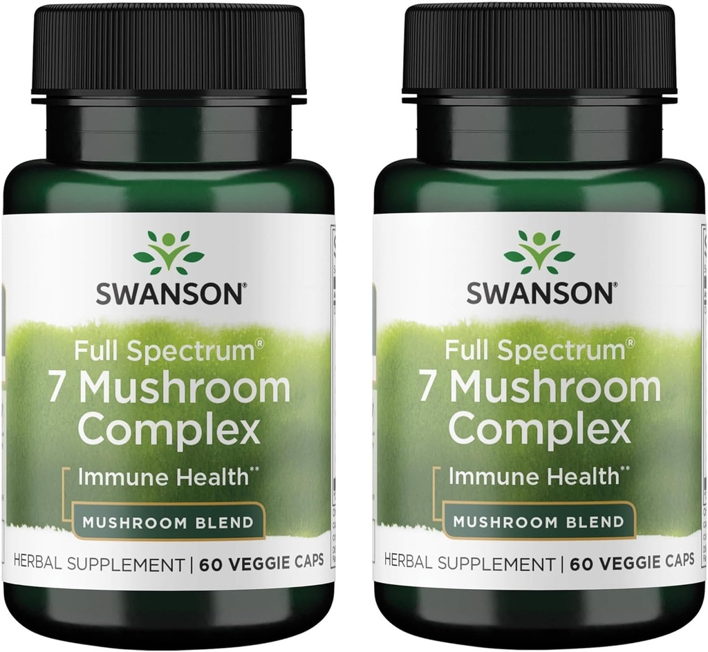 Swanson Full Spectrum 7 Mushroom Complex 60 Veg Caps (2 opakowania)