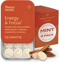 NeuroGum Energy Cafeline Mints (72 Kawałki) - Sugar Free with L- theanine + Natural Cafeline + witaminy B12 & B6 - Nootropic Energy & Focus Supplement for Women & Men