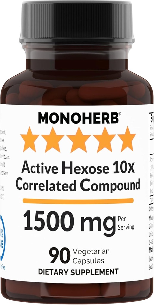 MONOHERB Active Hexose 10x Złożony skorelowany, 1500 mg - 30 Służb - 90 Kapsułek 500 mg na kapsułkę