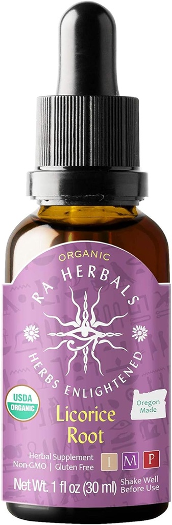 Ekstrakt Ra Herbals Organic Licorice Root Liquid Extract - Digestive System Support - 1 fl oz