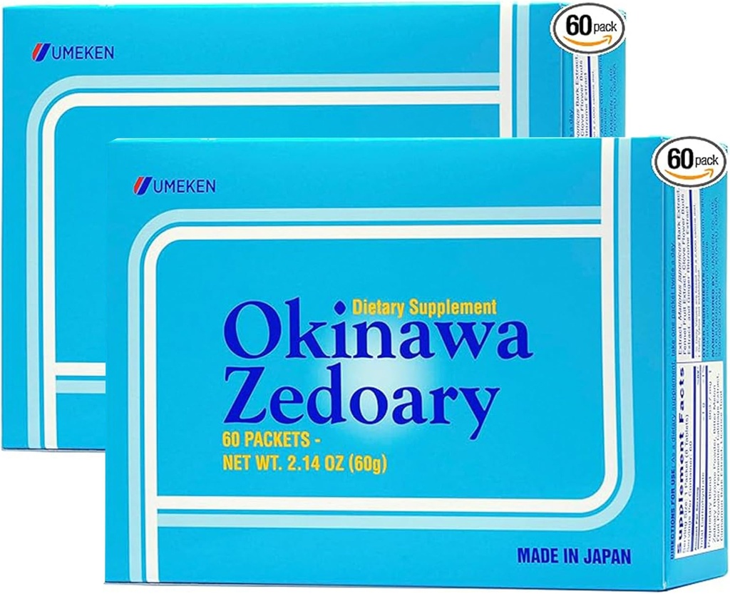 Umeken Okinawa Zedoary Purpurowy i biały kurkuma z Fermented Cabbage Extract, Gut suplementy zdrowia dla kobiet i mężczyzn, Zedoary Korzeń, suplement Turmeric, 60 Hrabia, Opakowanie z 2