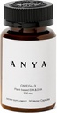 ANYA Omega 3 z 300 mg DHA i EPA, Czyste składniki, Non-GMO, 100% Vegan, Gluten, Soy i Dairy Free. Suplement dla kobiet, Witamina poporodowa prenatalna do karmienia piersią i karmienia piersią