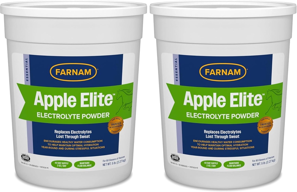 Farnam Koń Elitarny Electrolyte Proszek, Zamienia minerały utracone w Sweat Podczas ćwiczeń, ekstremalne warunki pogodowe i warunków skrajnych, 5 lb., 40 Day Supply (Pack of 2)
