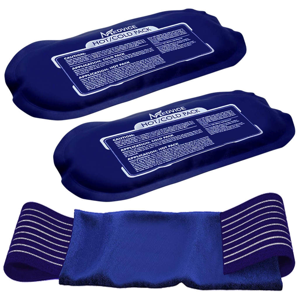 Reusable Hot and Cold Ice Packs for Injuries (3-Piece Set), Joint Pain, Muscle Soreness and Body Inflammation - Reusable Gel Wraps - Adjustable & Flexible for Knees, Back, Shoulders, Arms and Legs