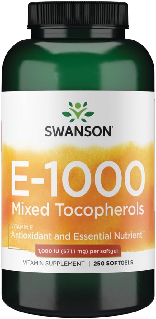 Swanson Witamina E Mieszane Tokoferole 1000 Iu (671.1 Miligramy) 250 Sgeli