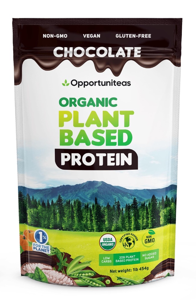 Proch do protein, 20 g białka wegańskiego z grochu, dyni i ryżu, bez cukru, nie-GMO, bez glutenu, kremowy czekolada, 1 lb