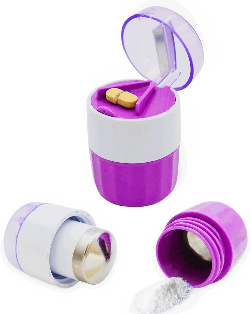 KIRIYUUK Pill Crusher i szlifierka, kruszy wiele tabletek do proszku drobnego, Stal nierdzewna, Perfect for Travel, Ablet Pulverizer Nadaje się do podróży, Great Feeding Tube i zwierzęta domowe, Daily Usage