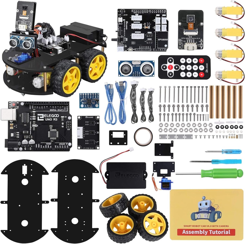 ELEGOO UNO R3 Smart Robot Car Kit V4 dla Arduino Robotics dla dzieci w wieku 8- 12 12- 16 STEM Science Zestawy kodujące prezenty dla 8 9 10 11 12 13 14 15 16