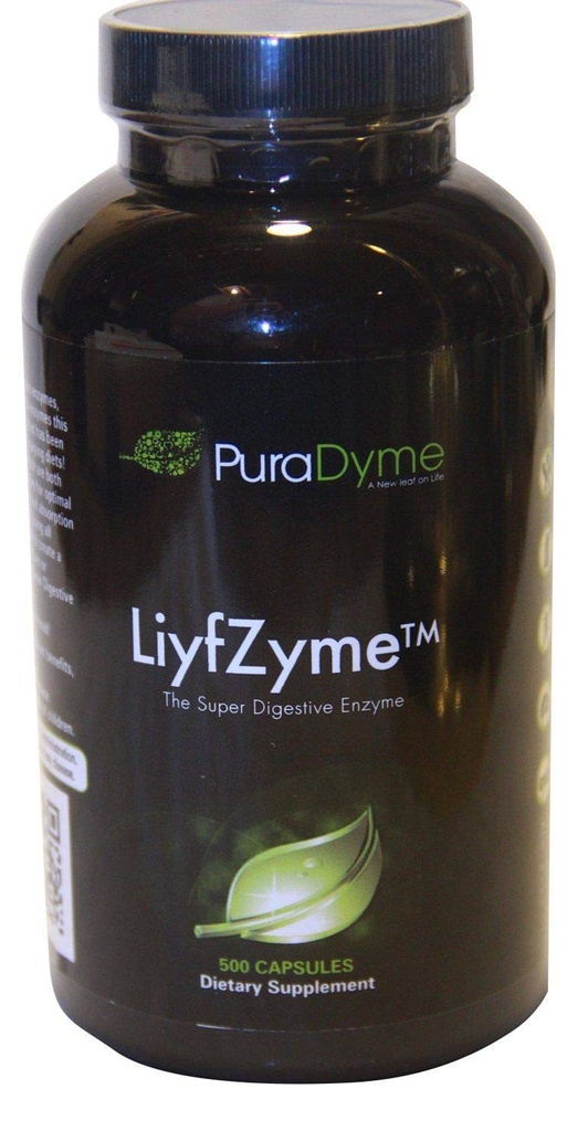 PuraDyme LiyfZyme Plant na bazie trawienia i suplementu diety - 500 Veggie Capsules. by Lou Corona