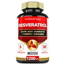 Trans Resveratrol Suplement z ziarnem winogron, Ostrze mleka i więcej - Resveratrol - 6 Herbal Supports for Immune System, Heart Health, Zarządzanie ciałem - 90 Kapsułki