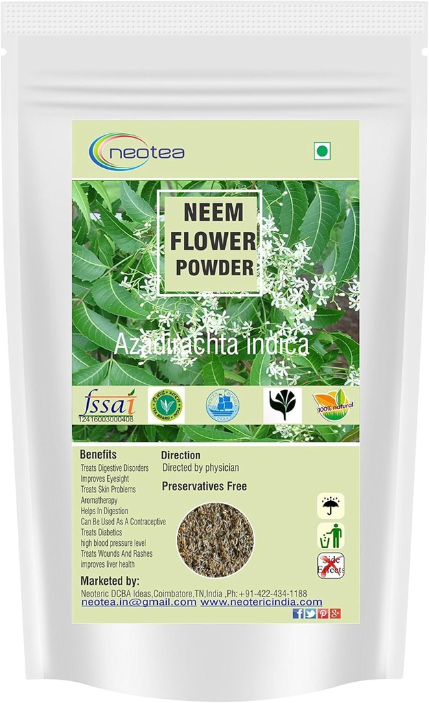 neotea Azadirachta Indica Neem Flower Poo 200 GM Poo 124; Neem Flower (Veppam) Push Pam Poo 124; Premium & Organic Indian Lilac Flower Poo