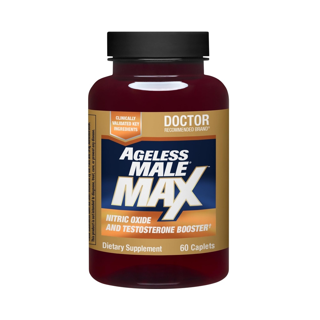 Ageless Mężczyzna Max Total Testosteron Booster Suplement dla mężczyzn, 60 Kapsułki