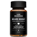 Na żywo Broda Boost - Beard Growth Vitamin dla mężczyzn z Biotin, Kolagen, Silica, Fo- Ti Root - Wzrost twarzy włosów dla mężczyzn, Made in USA 124; 30- Day Supply