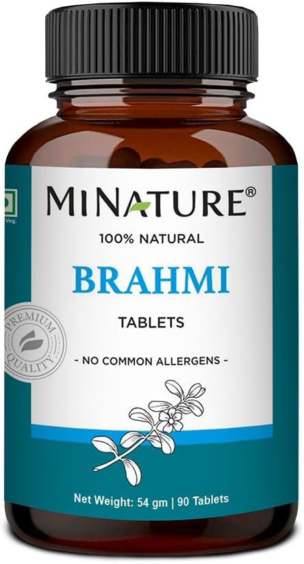 Tabletki Brahmi - 90 Tabletki, 1000 mg 124; 45 Days Supply 124; by mi Przyroda 124; 100% Naturalne Tabletki Brahmi 124; Wegan 124; Bacopa Monnieri 124; z Indii