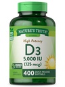 Nature 's Truth Witamina D3 5000 IU Softgels 124; 400 Hrabia 124; Wysoka potencja 124; Non-GMO & Gluten