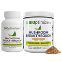 BiOptymalizatory Magnezu Breakthrough 4.0, (60 Kapsułek) & Proszek Mushroom Breakthrough (Sól karmel, 15 Sług) - Naturalny Sen i Superfood Mózgu i suplement Bundle