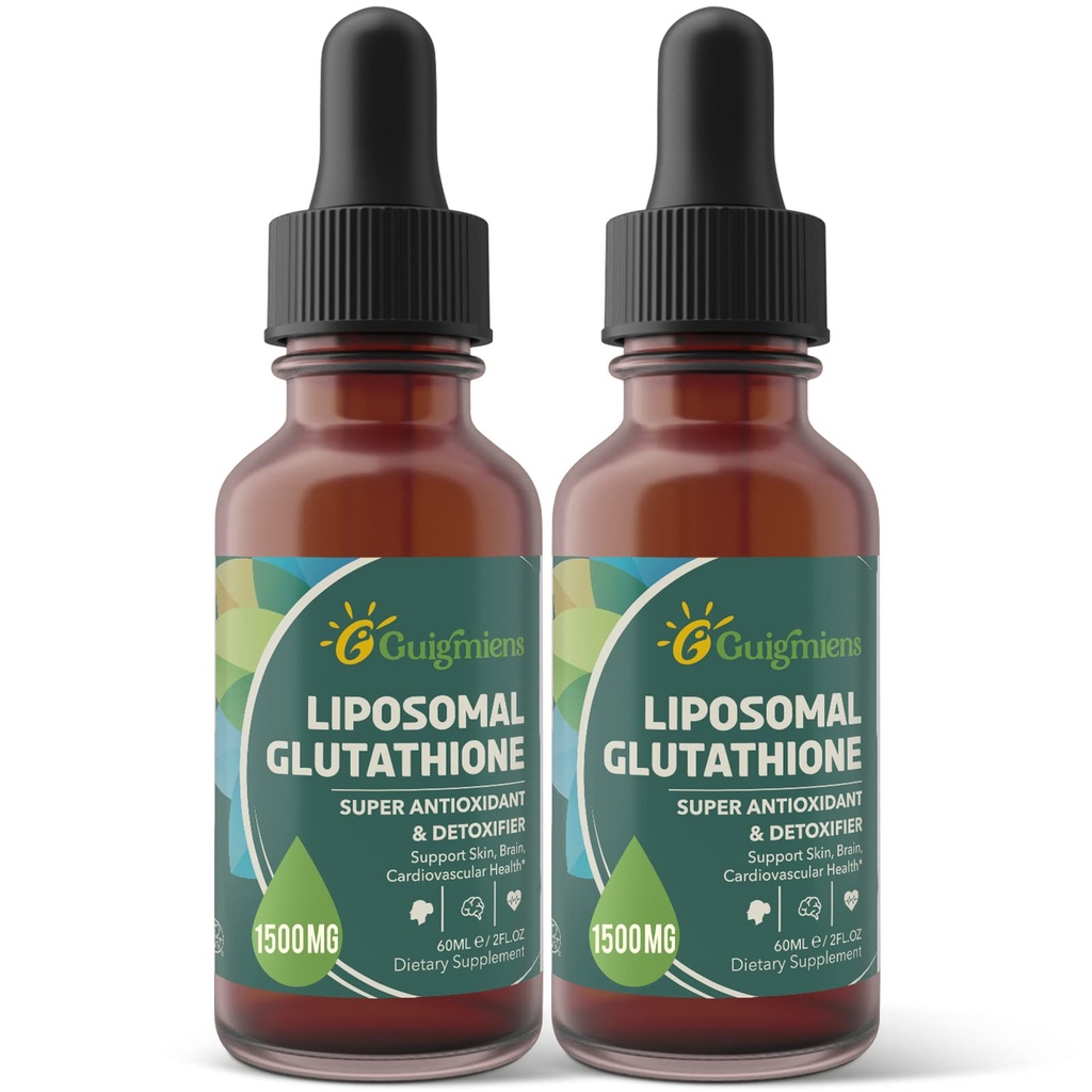Liposomal glutation, Superior Absorption, Liquid Glutathione Supplement, Potężny przeciwutleniacz, Detox wątroby, Immune Enhancer, Soy- Free, Non-GMO, Vegan & Gluten Fre, 4 fl.oz, 1500 mg