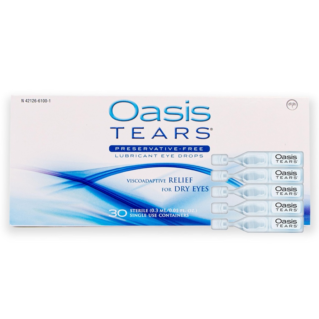 OT6100 - Oasis TEARS ® Preservative-Free Lubricant Eye Drops Relief for dry Eyes Agreef 124; 30 Single- Use Containers Agregates 124; 0,01 FL OZ (0,3 ml)