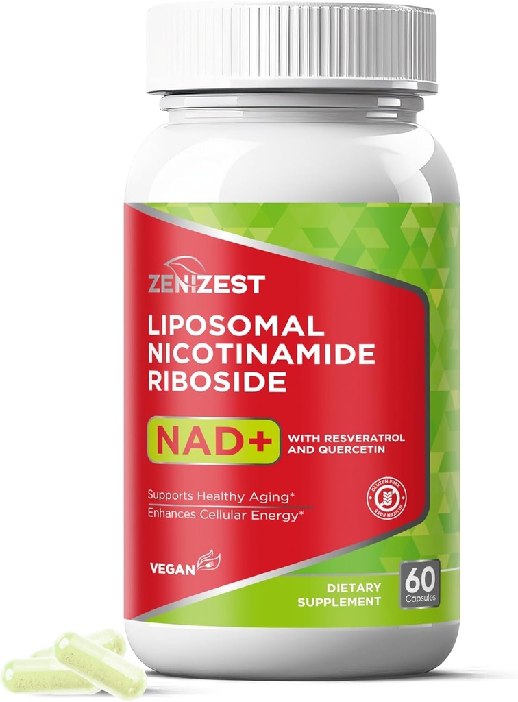 NAD + Suplement NMN Alternatywny - Nikotynamid liposomalny Ribozyd z Resveratrol & Quercetin na przeciwstawne regeneracje komórek Energy Focus for Men Women