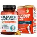 Glukozamina Chondroitin MSM Joint Supplement Supplement - Colagen Peptydes, Turmeric and Ginger, Kwas hialuronowy, Glukozamina Chondroitin Sulfat for Joint Comfort - Gluten Free, Non GMO, 180 kapsułki