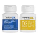 OmegaXL Joint Supplement Supplement - 60 Softgels & VitaminXL D3 High Potency Daily Witamina D 5000 IU 125mcg Immune Supplement (30 Softgels) - 2 opakowania