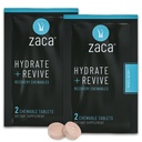 Zaca Recovery Chewable Supplement Agregat 124; Hydrate + Revive Agregat 124; Party, Travel, Ćwiczenia & Wysokość Agregat 124; Non- Sugar & Non- Gluten Agregat 124; Mieszane Berry, 2 Pakiety = 4 Tabletki