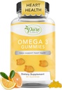 Pure By Nature Omega 3 Gummies dla dorosłych i dzieci, Omega 3 Kwasu tłuszczowego Suplementy z Omega 3 6 9 do wsparcia cyrkulacyjnego, No Fish Oil Orange Flavor Omega Gummies, 60 Days Supply (60 Count)