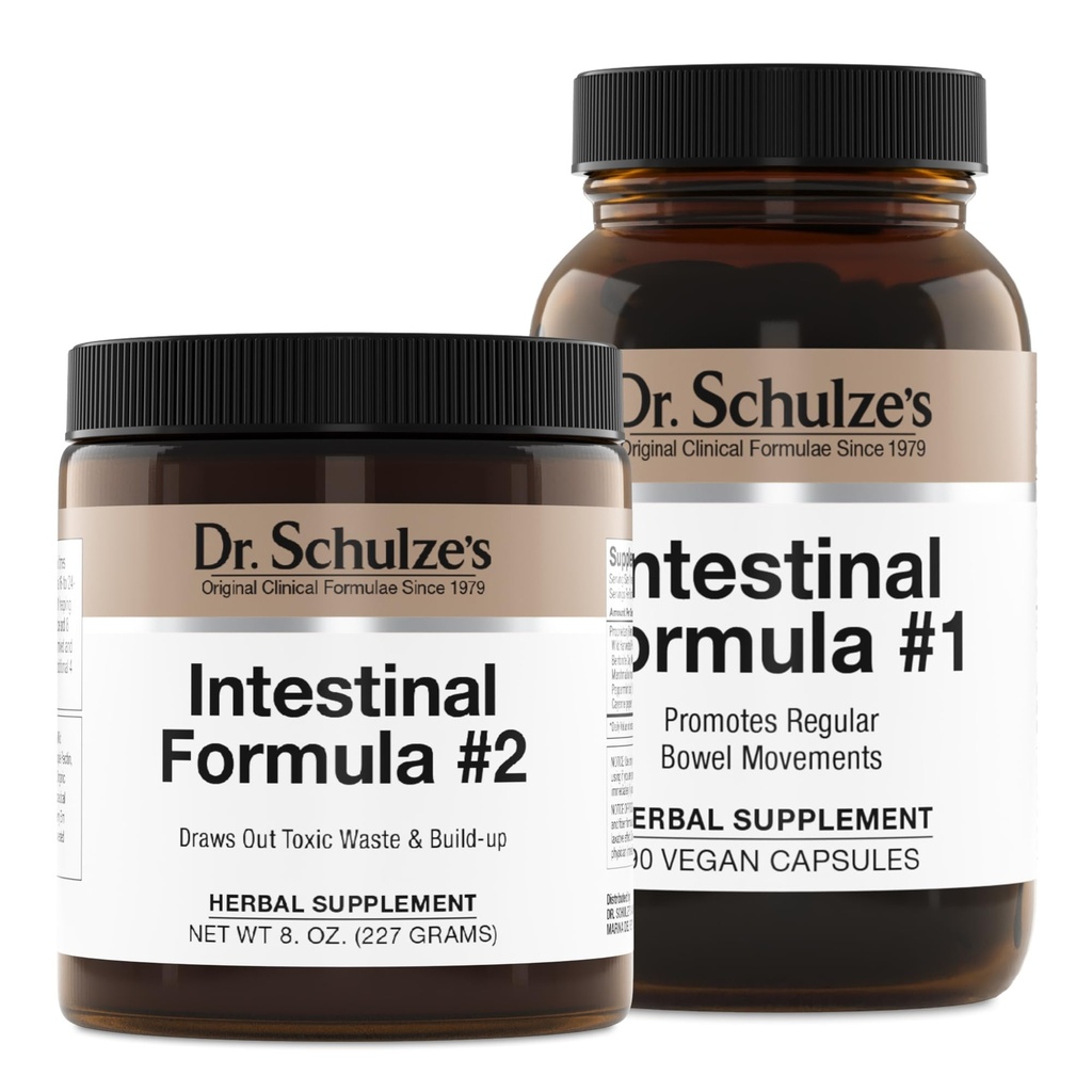 Formuła jelitowa Dr. Schulze # 2 (8 uncji) i Formuła jelitowa # 1 Kapsułki (90 kapsułek) - Organiczne dodatki ziołowe
