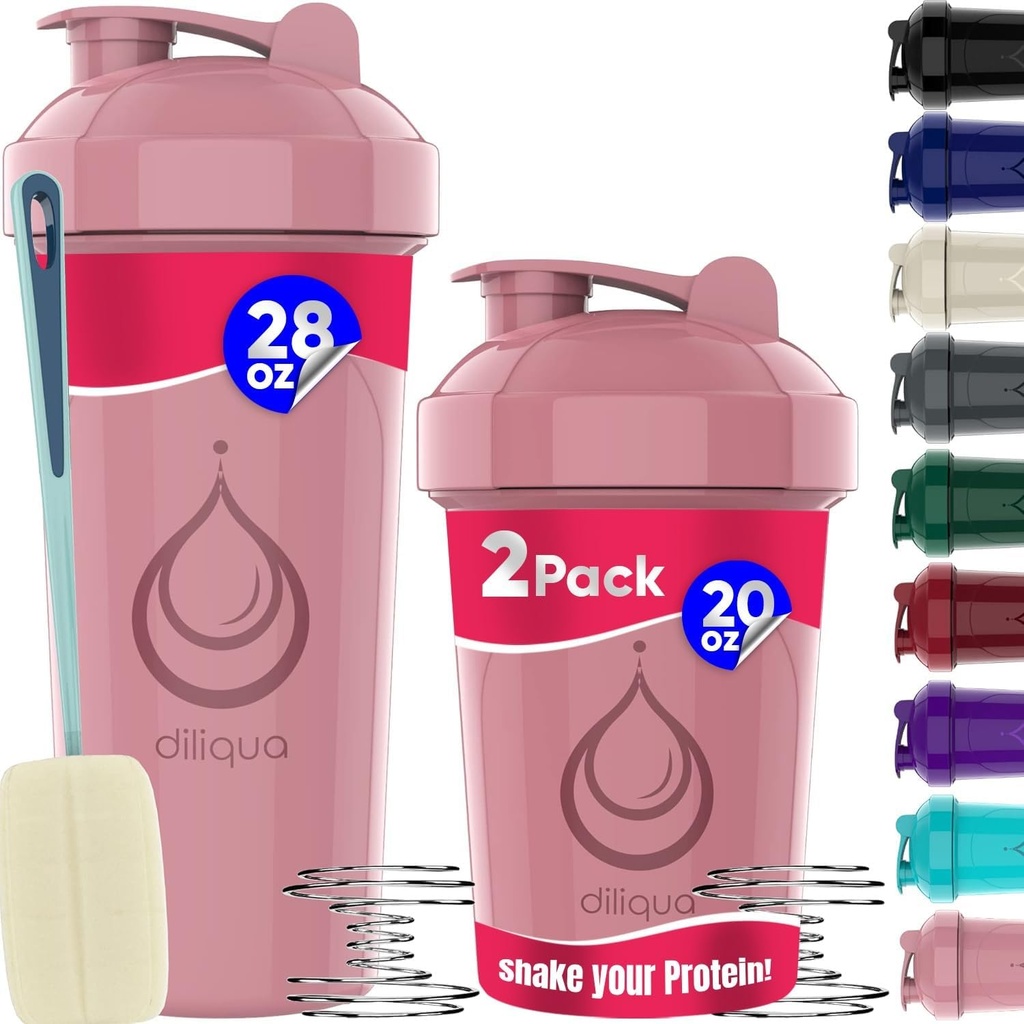 2 PACK, 28 oz & 20 okr. Butelki shaker z mocną whiskey drutu do mieszanek proteinowych 124; Butelka do shakera ciekłego 124; Butelka BPA- Free & Dishwayer Safe 124; Butelka shaker do shake