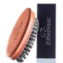 ZilberHaar Pocket Musket and Beard Brush - Stiff Boar Bristles Small Brush - Perfect Beard Grooming Tool - Relieves brode switch - Krótki i średni - Made in Europe