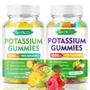 Cytrynian potasu Gummies 1000mg, Gummies suplement potasu o dużej mocy dla dorosłych Kobiety & Mężczyźni, Gummies potasu Wsparcie Choroby nóg i mięśni, Ananas i mieszany aromat owoców
