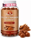 Bez cukru Ceylon Cynamon Gummies Sugar Regulation, Neuroprotective- Suplement z Chrom i Cynamon Bark - Alternatywa dla Cynamonowych Kapsułek - 90 Pożuć
