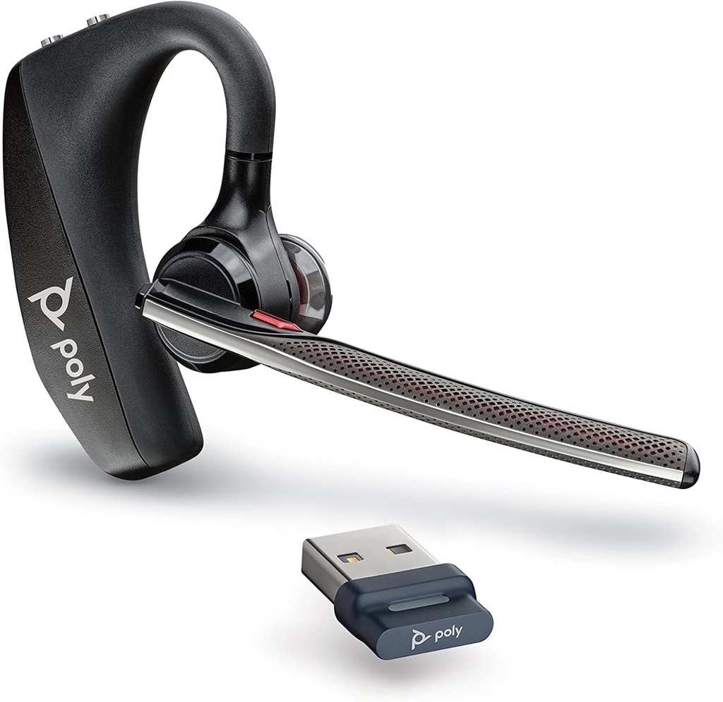 Poly Voyager 5200 UC bezprzewodowy zestaw słuchawkowy i ładowanie Case (Plantronics) - Single- Słuchacz słuchawkowy w / Noise- Canceling Mic - Connect Mobile / Mac / PC przez Bluetooth - Prace w / zespoły, Zoom