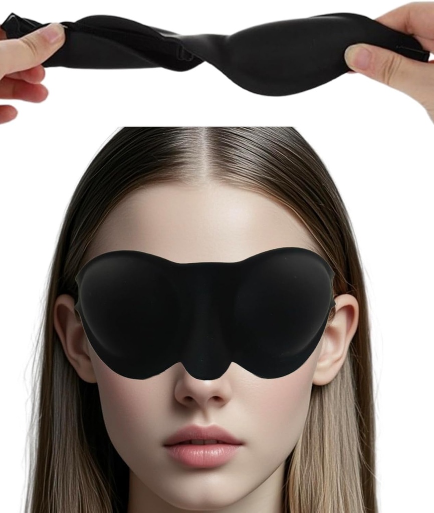 Okulary komory wilgotnej dla suchych oczu Relief, 3D Silikon Hydrating Sleep Gogle z miękkim i wygodnym, Maska senna dla użytkowników CPAP, Regulowany pasek
