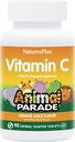 NaturesPlus Animal Parade Witamina C Dzieci do żucia - Naturalny sok pomarańczowy Flavor - 90 Animal- shaped Tablets, Opakowanie 2 - Wegańskie, Wegetariańskie, Gluten Free - 90 Razem Sługi