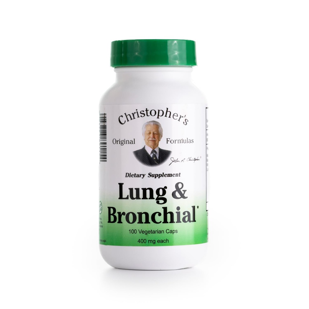 Oryginalna formuła Christophera Lung & Bronchial Formula - Lung Cleanse for Smokers - Wspiera układ oddechowy z synergistycznym mieszanką ziół