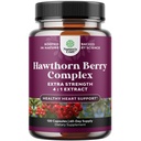 Wysoka wytrzymałość Hawthorn Berry Kapsułki - Czysty przeciwutleniacz Hawthorn Berry Suplement z liści i kwiatów Ekstrakt 4: 1 dla zdrowego serca i trawienia - Wsparcie energetyczne dla mężczyzn i kobiet - 120 Count Pack