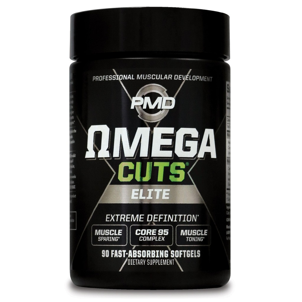 PMD Sports Omega Cuts Elite Fat Loss- Muscle Definiting Formula - Omega Fatty Acids, MCT i CLA dla definicji i konserwacji mięśni - Keto Friendly for Wolny od stymulantów (90 Softgels)