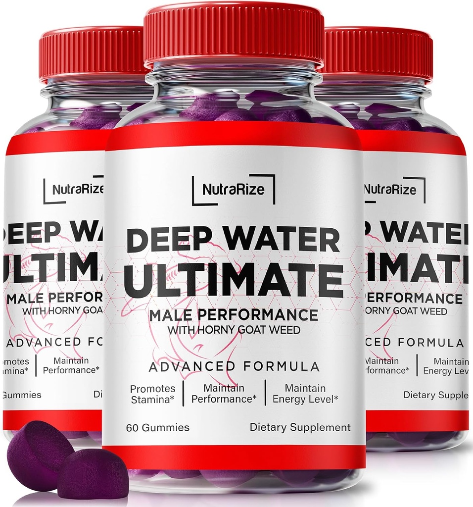 NutraRize (3 Pack) Deep Water Ultimate Mężczyzna Gummies - Oficjalny Deep Water Mężczyzna Essentials, Premium Deepwater Ultimate Gummies dla mężczyzn, Deep Water Ultimate Mężczyzna Gummy, Performance Review (180 Gummies)